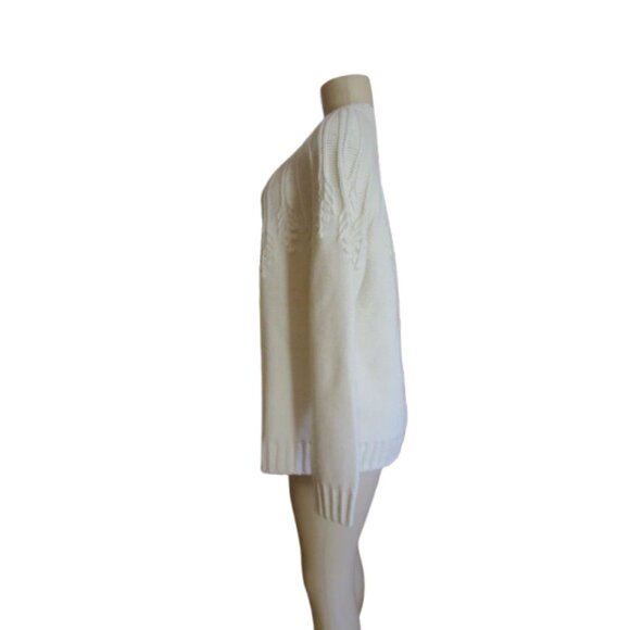 New w Tags, Talbots Ivory Chucky Cotton Blend Pullover Sweater SZ Large - Picture 4 of 7